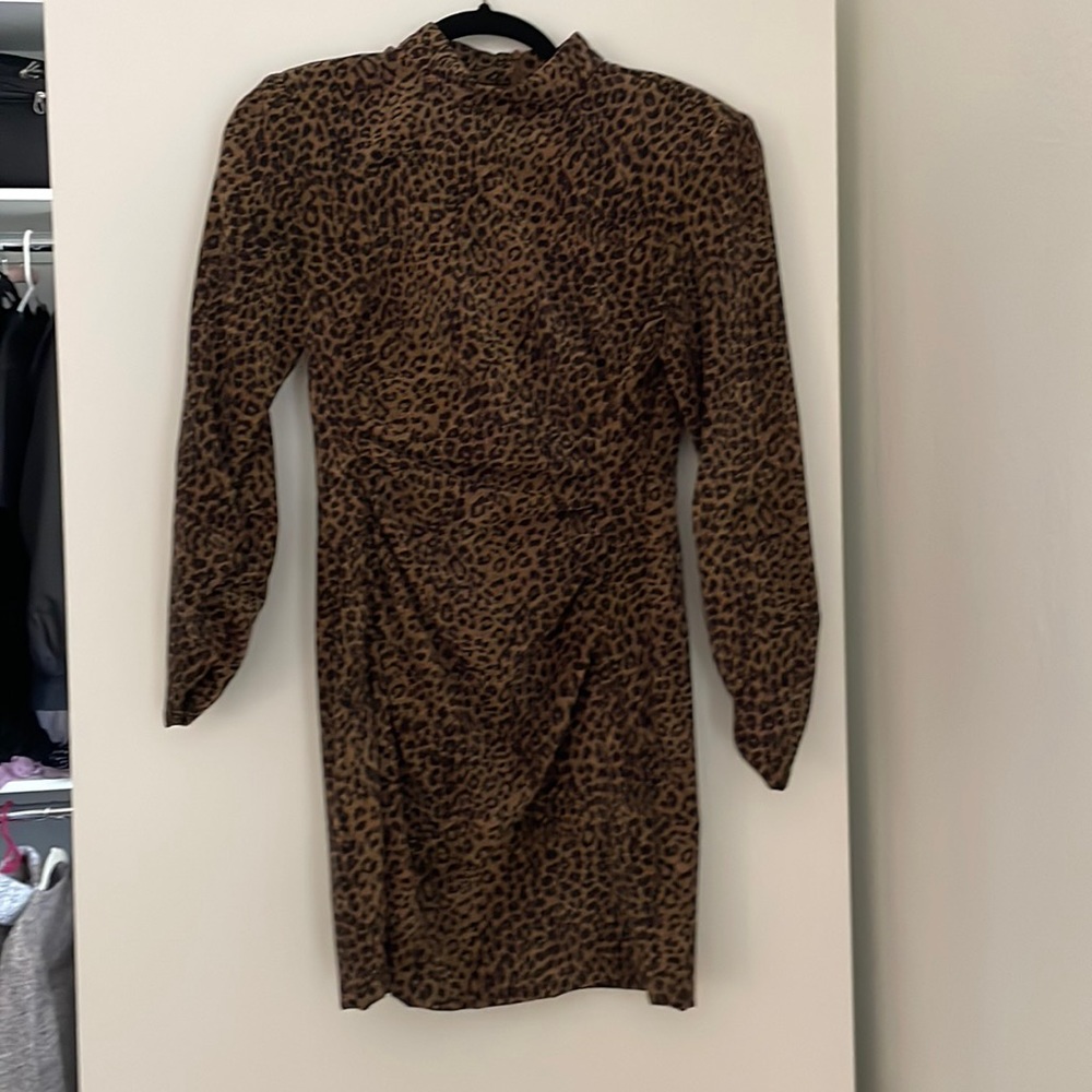 Long sleeve Zara cheetah print dress
